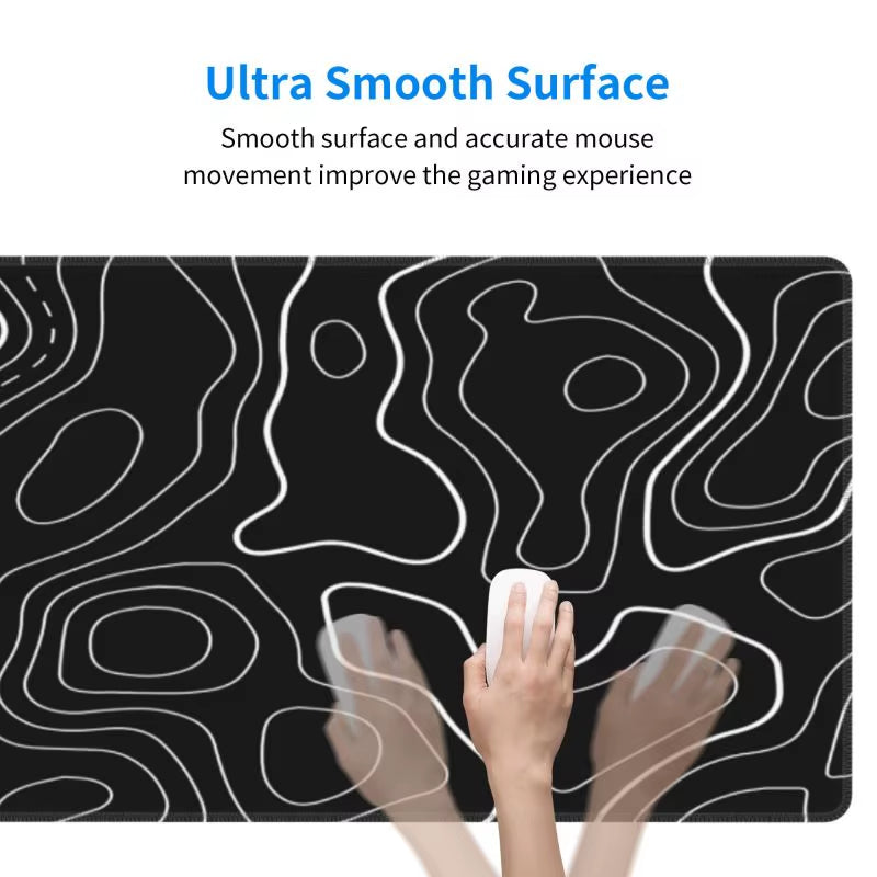 Black and White Mouse Pad Large Computer Gaming Accessories Mousepads Desk Mats Carpet Anti-Slip Laptop Soft Mice Pad Mouse Mat