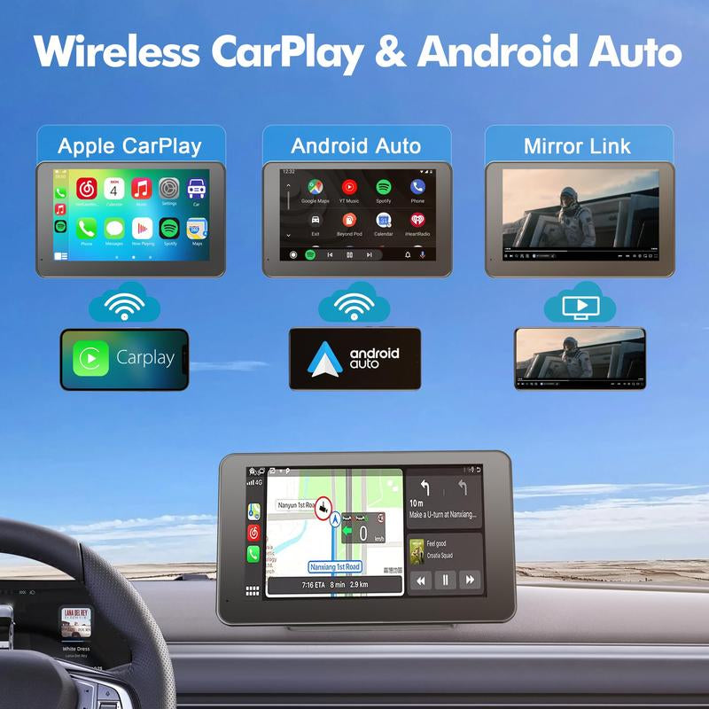 【Paslda】Christmas Gift ：2025 Upgraded Wireless Carplay Screen for Andriod & Iphone : the Ultimate Portable Car Play Adapter for Seamless In-Car Entertainment Tiktokshopblackfriday