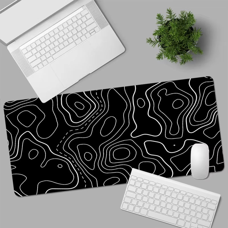 Black and White Mouse Pad Large Computer Gaming Accessories Mousepads Desk Mats Carpet Anti-Slip Laptop Soft Mice Pad Mouse Mat